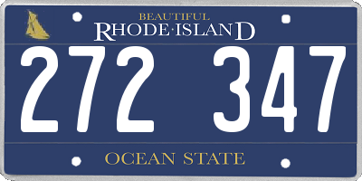 RI license plate 272347