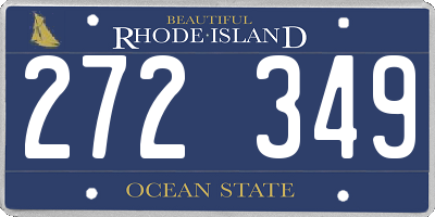 RI license plate 272349