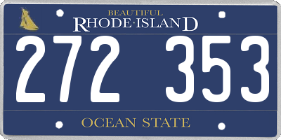 RI license plate 272353