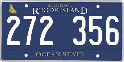 RI license plate 272356