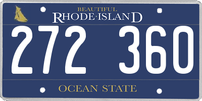 RI license plate 272360