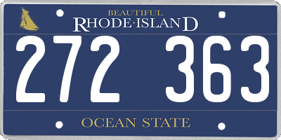 RI license plate 272363