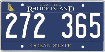 RI license plate 272365