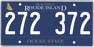 RI license plate 272372