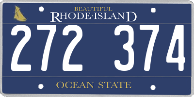 RI license plate 272374