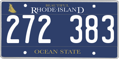 RI license plate 272383