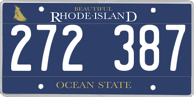 RI license plate 272387