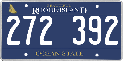 RI license plate 272392
