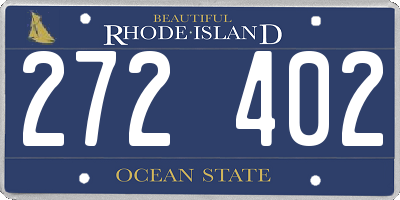 RI license plate 272402