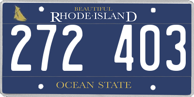 RI license plate 272403