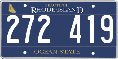 RI license plate 272419