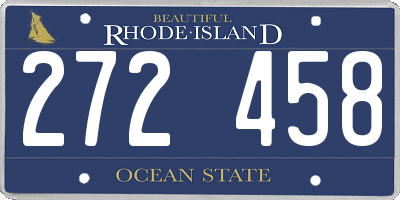RI license plate 272458