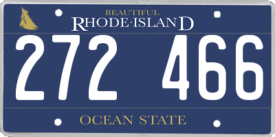 RI license plate 272466