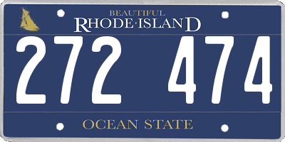 RI license plate 272474