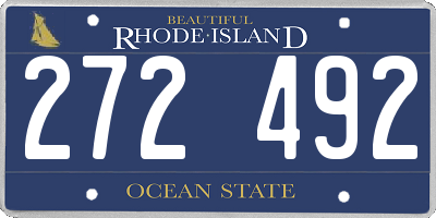 RI license plate 272492