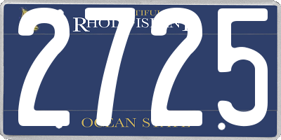 RI license plate 2725