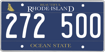 RI license plate 272500