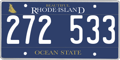 RI license plate 272533