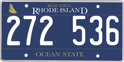 RI license plate 272536