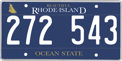 RI license plate 272543