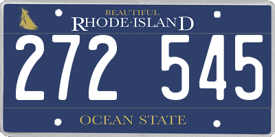 RI license plate 272545