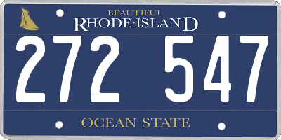 RI license plate 272547