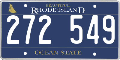 RI license plate 272549