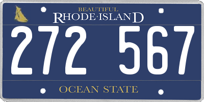 RI license plate 272567