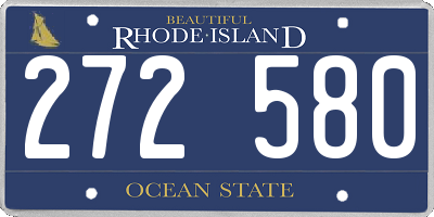 RI license plate 272580
