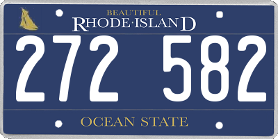 RI license plate 272582
