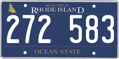 RI license plate 272583