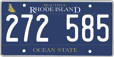 RI license plate 272585
