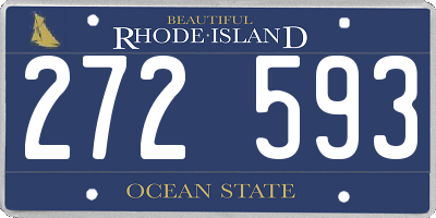 RI license plate 272593
