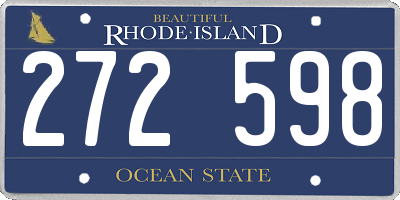 RI license plate 272598