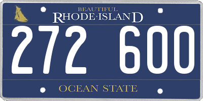 RI license plate 272600