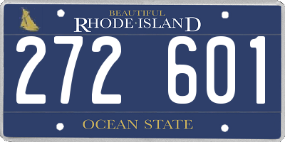 RI license plate 272601