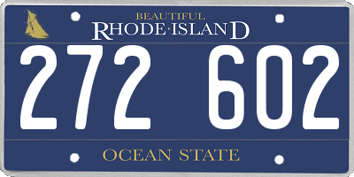 RI license plate 272602