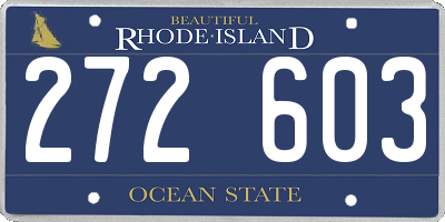 RI license plate 272603
