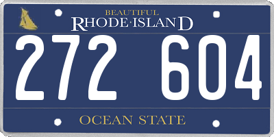 RI license plate 272604