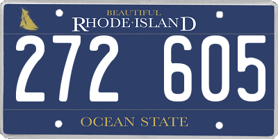 RI license plate 272605