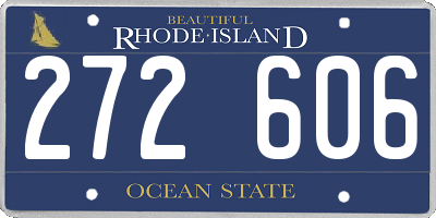 RI license plate 272606
