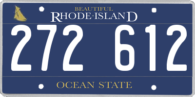 RI license plate 272612