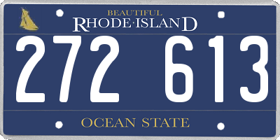 RI license plate 272613