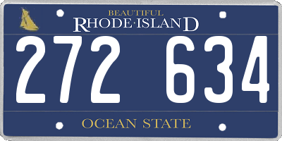 RI license plate 272634