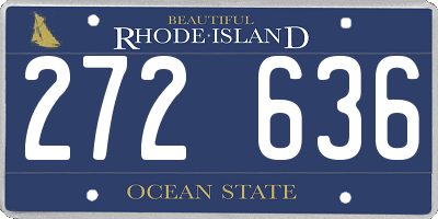 RI license plate 272636