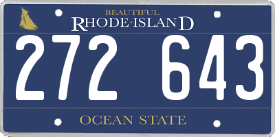 RI license plate 272643