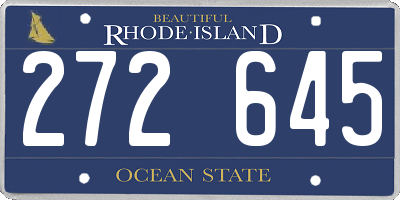 RI license plate 272645
