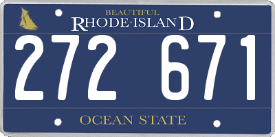 RI license plate 272671