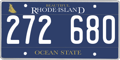 RI license plate 272680