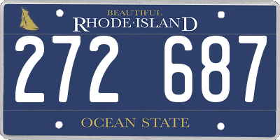 RI license plate 272687